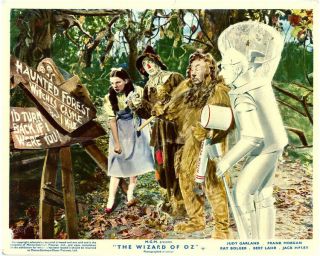 The Wizard Of Oz Judy Garland Lobby Card Lion Tin Man Scarecrow Rare