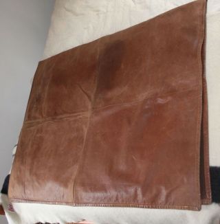 Hermes Freres Paris Vintage Leather Blanket Throw Rare Brown French France