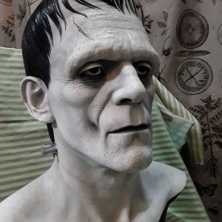 Rare Authentic Miles Teves RESIN Boris Karloff 1:1 Frankenstein Monster Bust 3