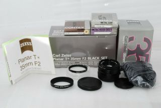 " Rare Near " Contax Planar 35mm F/2 G Black Lens For G2 Black 2655