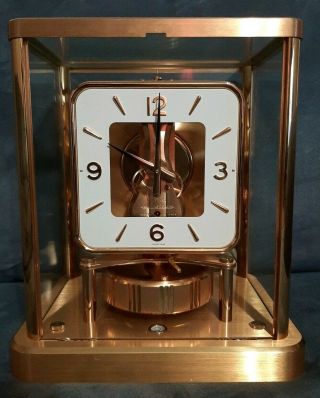Jaeger Lecoultre Atmos Clock Cal.  540 Sn 624277 Rare Square Dial Swiss 13 Jewels