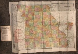 Rand Mcnally Pocket Guide & Railroad Map Of Missouri