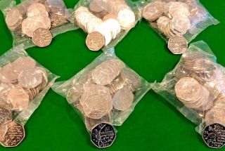 Rare Peter Pan Uk 50p X 50 Coins 6 Bag 