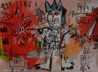 Rare Unique Painting,  Expressive Art,  Signed,  Jean Michel Basquiat,  & Docs.