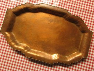 Antique Copper Serving Tray By A.  J.  Tuck Tiffany Designer