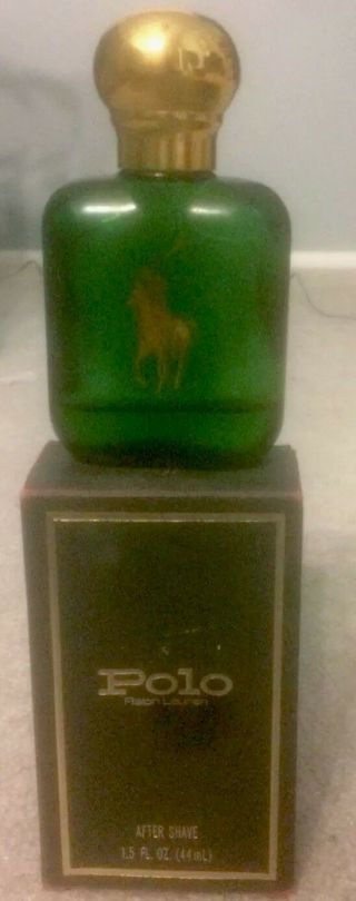 Rare 1978 Polo Ralph Lauren Green After Shave 1.  5oz W/box 20 Full