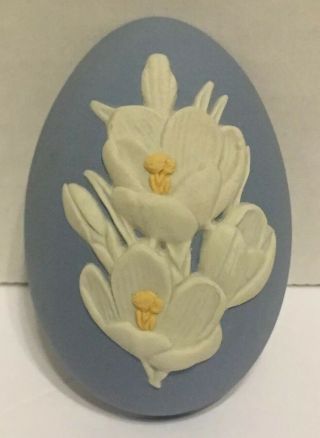 Wedgwood Very Rare Tricolor Egg Box,  Primrose,  Blue,  & White -