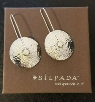 Retired And Rare Silpada Hammered Spinning Disc Earrings