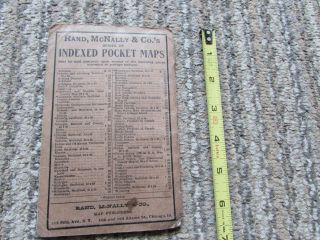 1906 Rand McNally Pocket Map of SOUTH DAKOTA,  incl Railroad Syst. ,  Indian Res. , 2