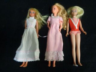 Vintage 1963 Mattel Skipper Doll With Clothes And (2) Unmarked Dolls