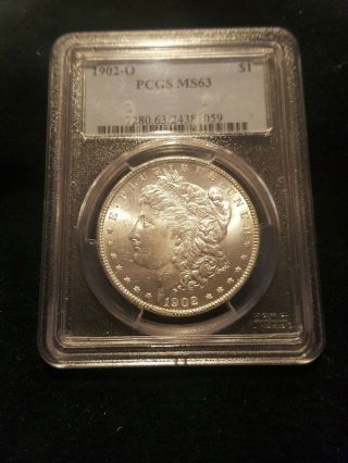 1902 O Us Morgan Silver $1 One Dollar Pcgs Ms63 Rare Key Date Graded Coin