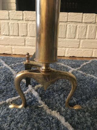 Vintage Fireplace Andirons Brass Metal and Cast Iron 20 