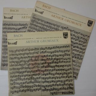 Arthur Grumiaux Bach Solo Violin Philips Hi - Fi Stereo 835198/200 3lp Hol Rare