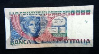 1978 Italy Rare Banknote 50000 Lire Vf Volto Di Donna