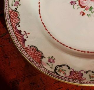 Perfect Great Chinese 18th c.  Famille Rose Porcelain Plate - Western Pattern 2