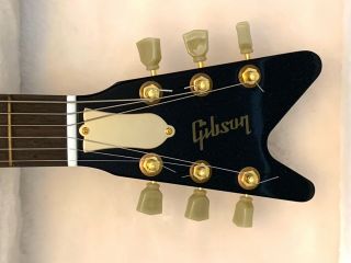 Rare Gibson Reverse Flying - V Electric Guitar 2007 Ebony w Gold,  Gorgeous 3
