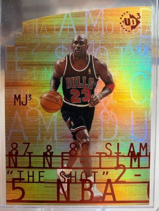 1997 - 98 Upper Deck Ud3 Michael Jordan Mj - 1 Rare Insert Die Cut Chicago Bulls