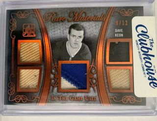 2017 - 18 In The Game Dave Keon /12 Rare Materials Toronto Maple Leafs
