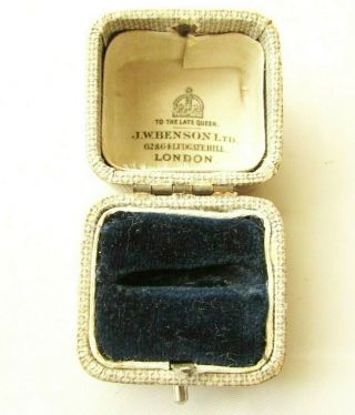 Old Antique Victorian / Edwardian J.  W Benson Ring Box Gift Or Presentation