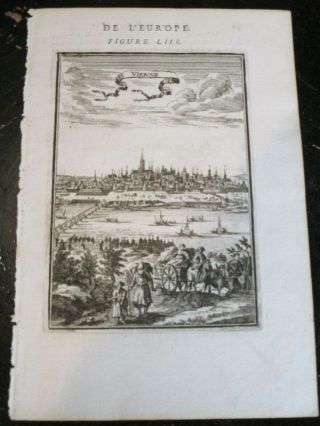 Vienna - Mallet,  Published Paris 1683 Copper Plate Engraving,  View Of Vienna