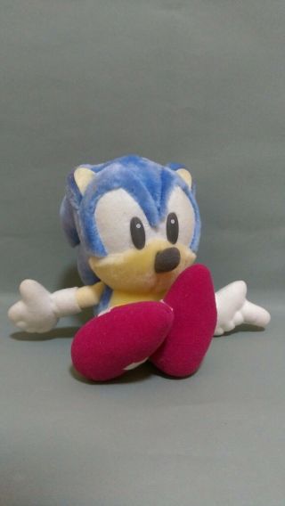 Rare Pale Sonic The Hedgehog Plush Japan Pastel Sega 1998