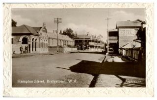 Antique Rppc Real Photograph Postcard Hampton Street Bridgetown W A