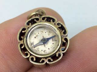 Stunning Antique Victorian Compass Pocket Watch Fob Pendant Charm
