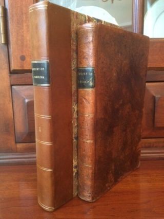 Rare 1812 History Of North Carolina,  Hugh Williamson,  2 Volume Leather Set 1st