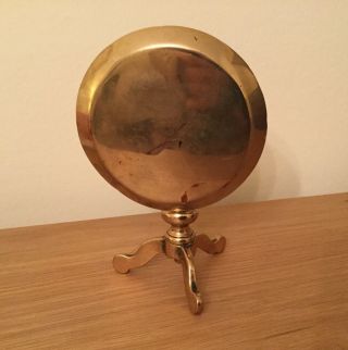 Antique Heavy Miniature Brass Tilt Top Table Candle Reflector
