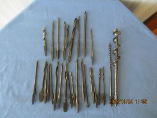 Antique Drill Bits Carbon Steel,  Many Size,  Maker Marked,  Use With Brace,  Amish