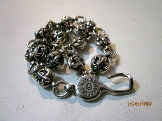 Sterling Silver Stunning Chrome Hearts 10.  5 " Rare Fleur Des Lis Bracelet