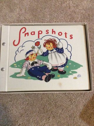Vintage Raggedy Ann And Andy Doll Snapshots Photo Album Book 1945 Box