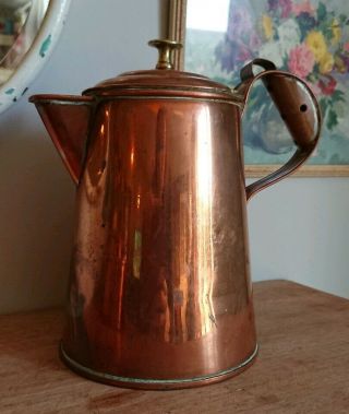 Antique Vintage Copper Hot Water Coffee Pot Jug Prop Film Tv Theatre Tea Origina