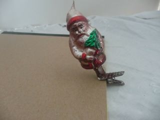 Antique Santa Christmas Ornament Clip On 4 Inches Tall