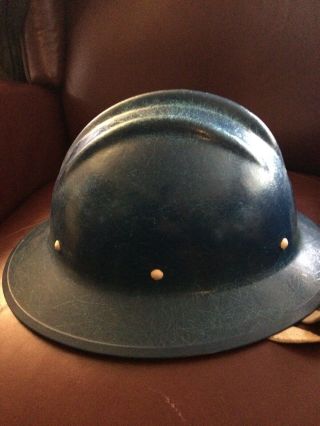 Rare Vintage Ed Bullard Fiberglass Hard Hat Full Brim Hard Boiled With Liner
