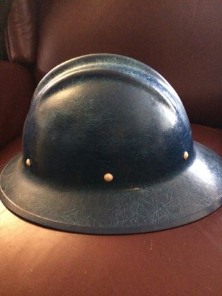 RARE Vintage Ed Bullard Fiberglass Hard Hat Full Brim Hard Boiled With Liner 2