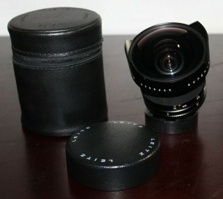 Rare Vintage Leica - Elmar - R 1:3.  5/15mm Lens With Caps And Case Near
