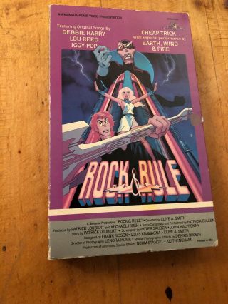 Rock & Rule.  1986 Rare Vhs Mgm Special Packaging.