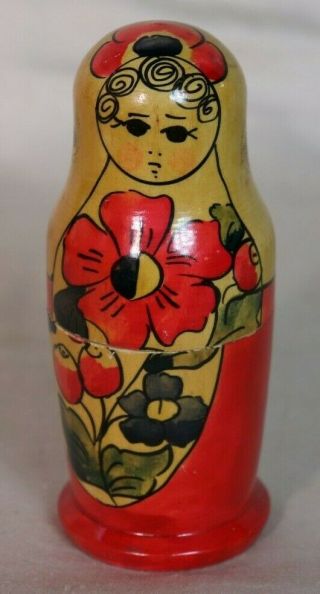 Vintage Russian Wood Nesting Doll - Set Of 4