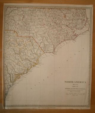Map North America Sheet Xi Parts Of North And South Carolina 1833