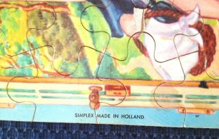 VTG RARE 1970 ' S SIMPLEX WOODEN PUZZLE,  LITTLE RED RIDING HOOD,  HOLLAND,  MICHAELIS 3