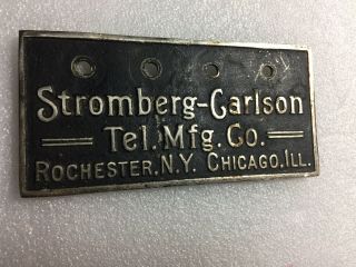 Antique Stromberg Carlson Telephone Magneto Metal Plate