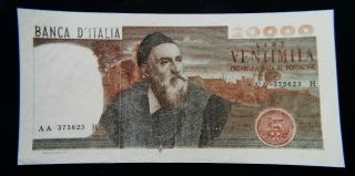 1975 Italy Rare Banknote 20000 £ Tiziano Vf,  Bb,