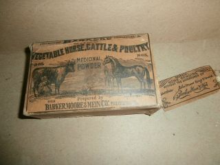 Antique Barkers Vegetable Horse Cattle Poultry Medicinal Powder Advertising Box