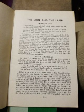 RARE 1950s The Lion and the Lamb M.  R.  De Haan Radio Bible Class RBS DeHaan 3