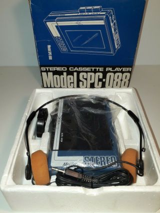 Stereo Cassette Player Spc - 088,  Japan,  Vintage,  Box,  Video,  Very Rare