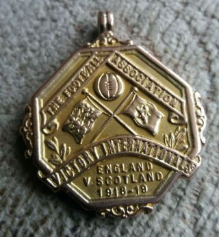 England Victory Internationals Football Medal V Scotland 1919 Rare Gold Medal