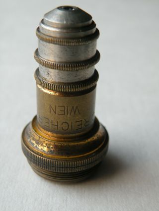 ANTIQUE Vintage brass objective 7a microscope REICHERT WIEN 2