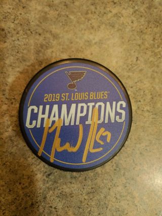 St Louis Blues 2019 14 Fund Puck David Perron Stanley Cup Rare Sga Autograph