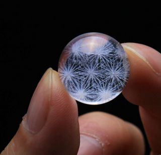 7.  6g Find Rare Natural Pretty Snowflake Phantom Quartz Crystal Sphere Ball24